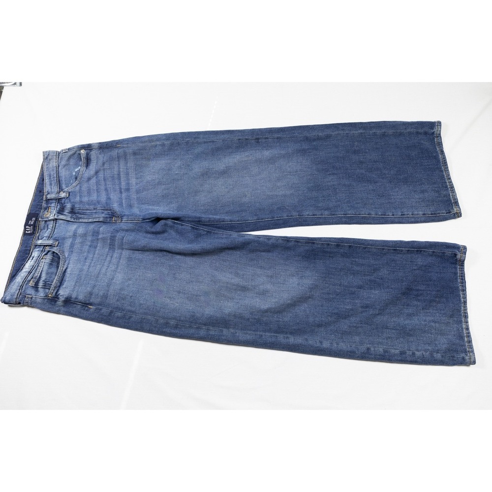 Gap Denim Womens 6/28R High Rise Wide Leg Jeans Medium Wash Blue Casual Pants - Picture 2 of 8